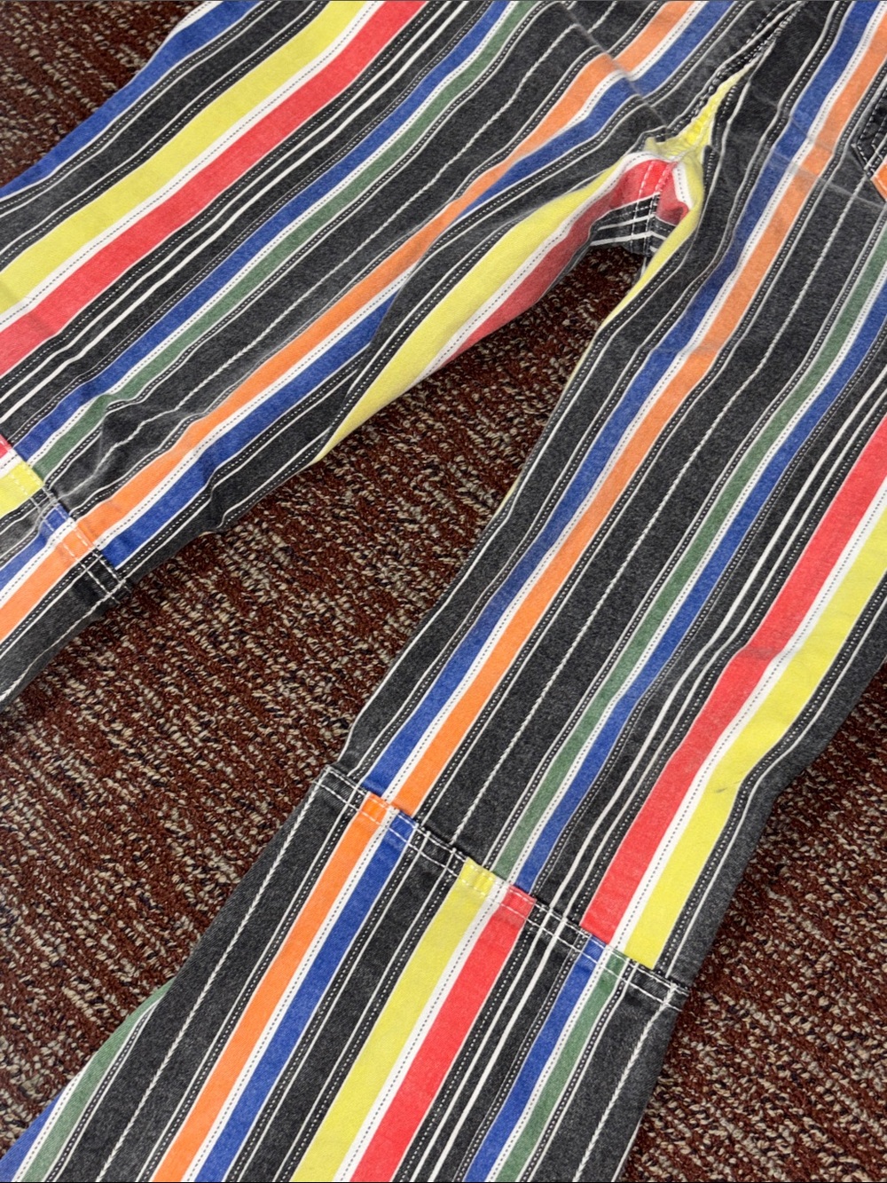 Lucky & Blessed striped multicolor bell bottom jeans western cowgirl big bell 6 - Picture 8 of 16